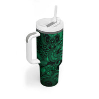 Aotearoa Maori Hei Tiki Tumbler With Handle Kakariki Kowhaiwhai Puhoro Motif LT9 - Polynesian Pride