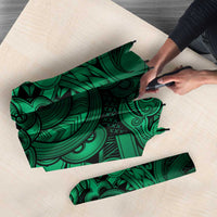 Aotearoa Maori Hei Tiki Umbrella Kakariki Kowhaiwhai Puhoro Motif LT9 - Polynesian Pride