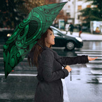 Aotearoa Maori Hei Tiki Umbrella Kakariki Kowhaiwhai Puhoro Motif LT9 - Polynesian Pride