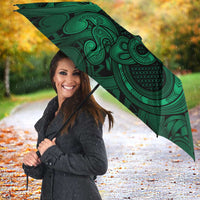 Aotearoa Maori Hei Tiki Umbrella Kakariki Kowhaiwhai Puhoro Motif LT9 - Polynesian Pride
