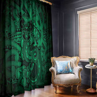 Aotearoa Maori Hei Tiki Window Curtain Kakariki Kowhaiwhai Puhoro Motif