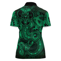 Aotearoa Maori Hei Tiki Women Polo Shirt Kakariki Kowhaiwhai Puhoro Motif