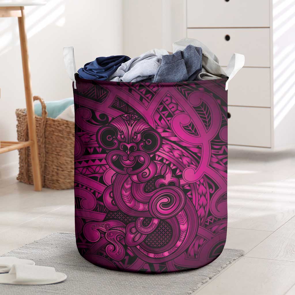 Aotearoa Maori Hei Tiki Laundry Basket Mawhero Kowhaiwhai Puhoro Motif