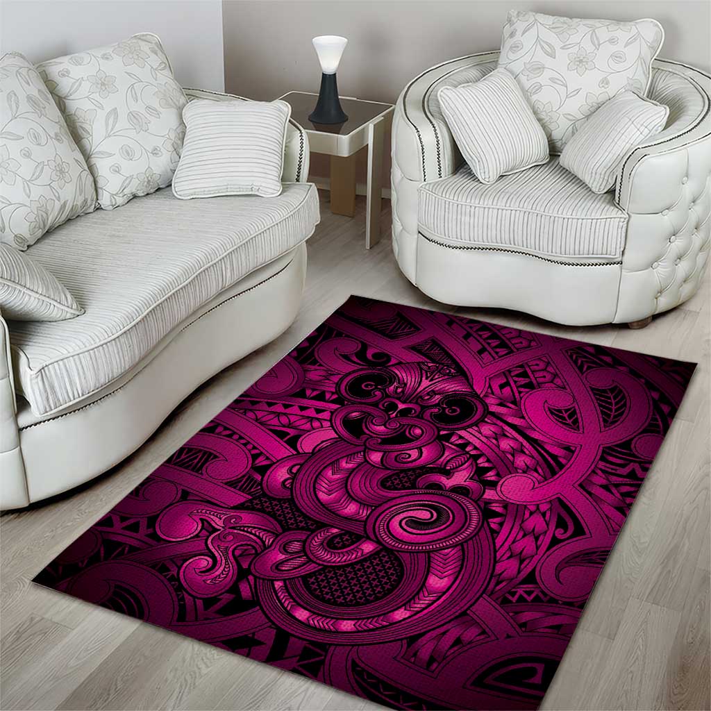 Aotearoa Maori Hei Tiki Area Rug Mawhero Kowhaiwhai Puhoro Motif LT9 - Polynesian Pride