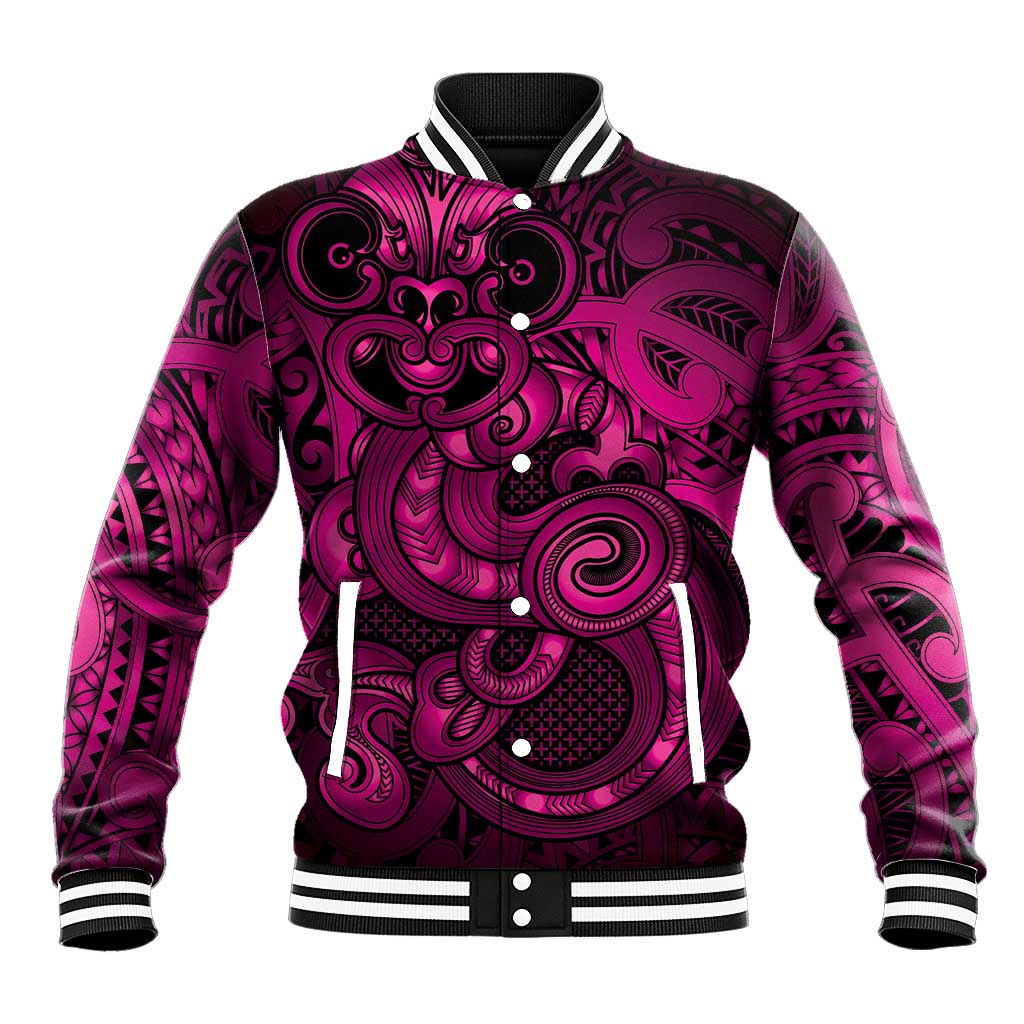 Aotearoa Maori Hei Tiki Baseball Jacket Mawhero Kowhaiwhai Puhoro Motif