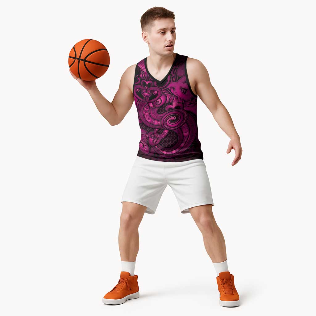 Aotearoa Maori Hei Tiki Basketball Jersey Mawhero Kowhaiwhai Puhoro Motif LT9 - Polynesian Pride