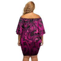Aotearoa Maori Hei Tiki Family Matching Off Shoulder Short Dress and Hawaiian Shirt Mawhero Kowhaiwhai Puhoro Motif LT9 - Polynesian Pride