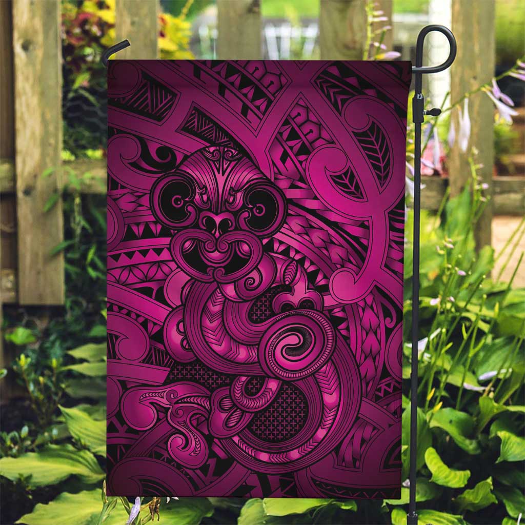 Aotearoa Maori Hei Tiki Garden Flag Mawhero Kowhaiwhai Puhoro Motif LT9 Garden Flag Pink - Polynesian Pride