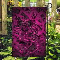 Aotearoa Maori Hei Tiki Garden Flag Mawhero Kowhaiwhai Puhoro Motif LT9 Garden Flag Pink - Polynesian Pride