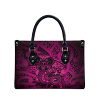 Aotearoa Maori Hei Tiki Leather Bag Mawhero Kowhaiwhai Puhoro Motif LT9 - Polynesian Pride