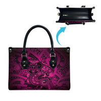 Aotearoa Maori Hei Tiki Leather Bag Mawhero Kowhaiwhai Puhoro Motif LT9 - Polynesian Pride