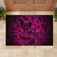 Aotearoa Maori Hei Tiki Rubber Doormat Mawhero Kowhaiwhai Puhoro Motif LT9 Pink - Polynesian Pride