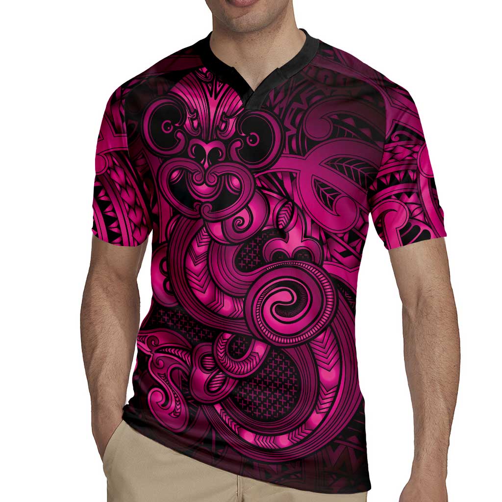 Aotearoa Maori Hei Tiki Rugby Jersey Mawhero Kowhaiwhai Puhoro Motif