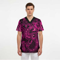 Aotearoa Maori Hei Tiki Scrub Top Mawhero Kowhaiwhai Puhoro Motif LT9 - Polynesian Pride
