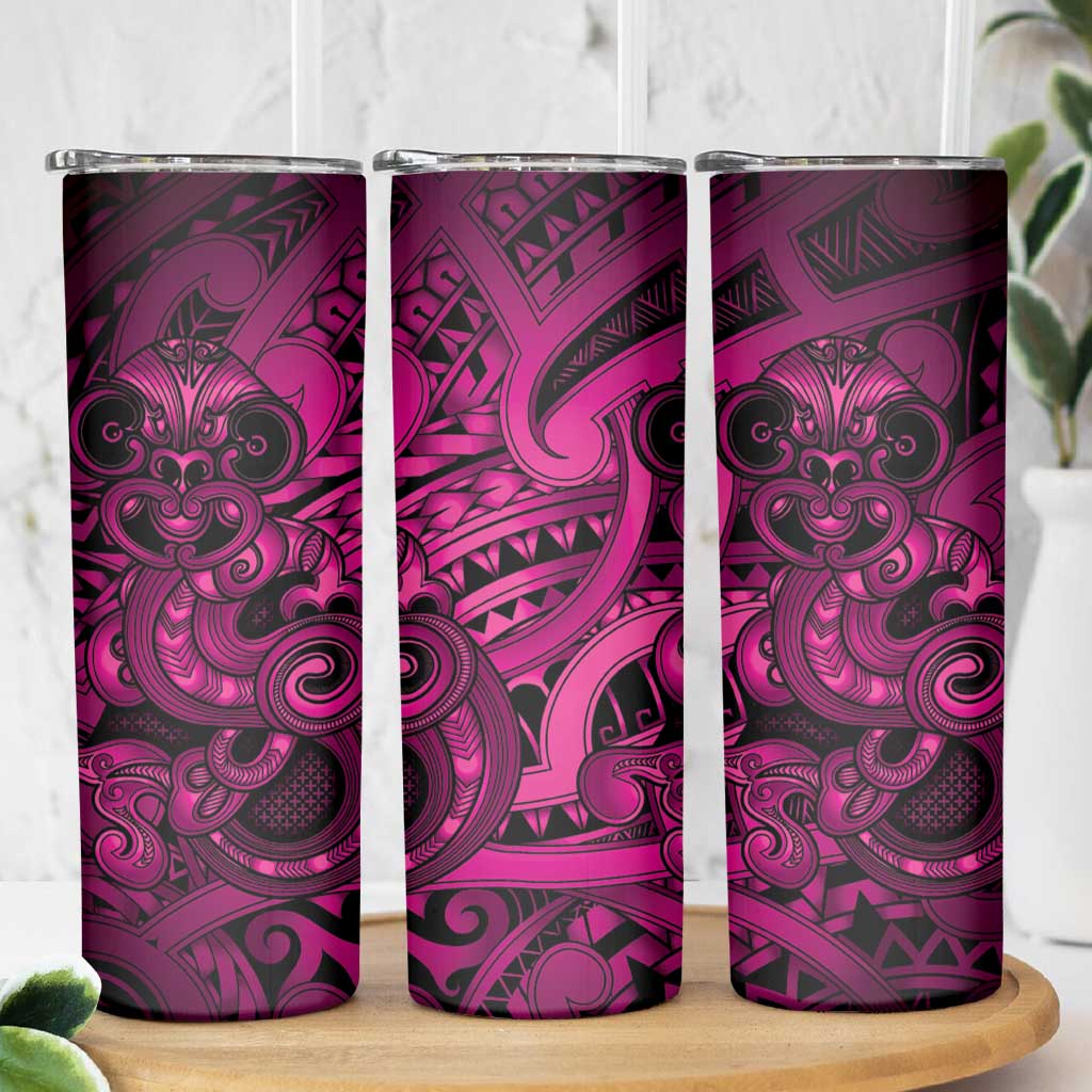 Aotearoa Maori Hei Tiki Skinny Tumbler Mawhero Kowhaiwhai Puhoro Motif LT9 - Polynesian Pride
