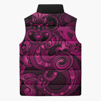 Aotearoa Maori Hei Tiki Sleeveless Puffer Jacket Mawhero Kowhaiwhai Puhoro Motif