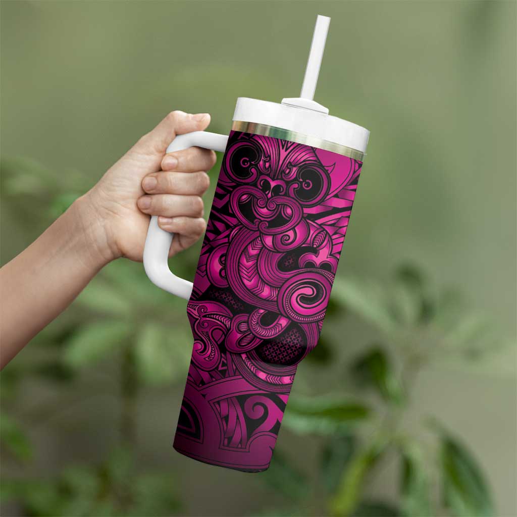Aotearoa Maori Hei Tiki Tumbler With Handle Mawhero Kowhaiwhai Puhoro Motif LT9 - Polynesian Pride