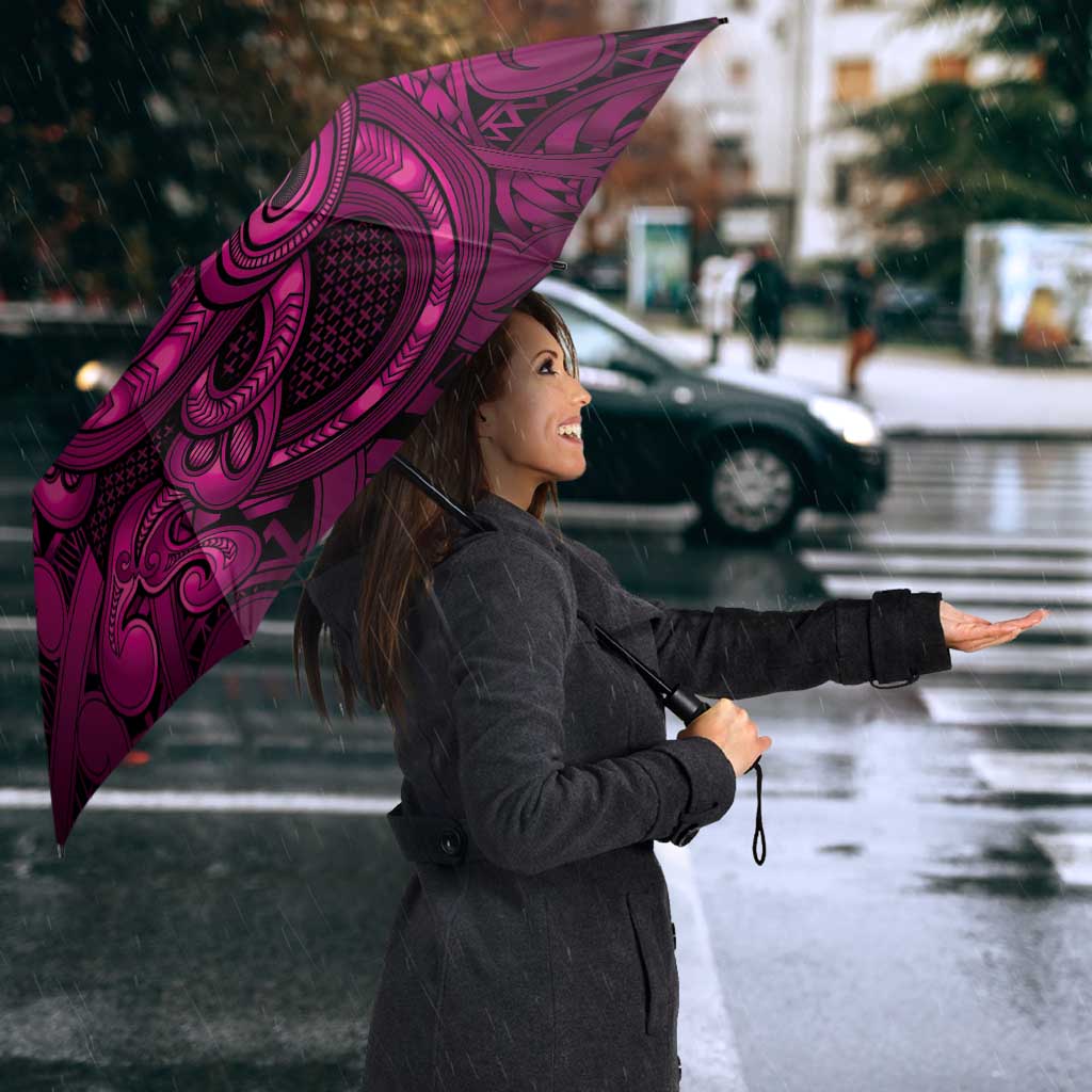 Aotearoa Maori Hei Tiki Umbrella Mawhero Kowhaiwhai Puhoro Motif LT9 - Polynesian Pride