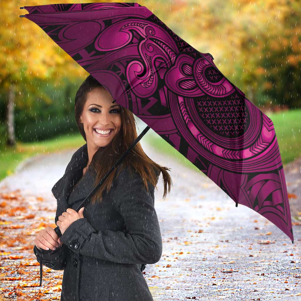 Aotearoa Maori Hei Tiki Umbrella Mawhero Kowhaiwhai Puhoro Motif LT9 - Polynesian Pride