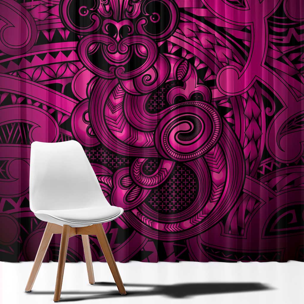 Aotearoa Maori Hei Tiki Window Curtain Mawhero Kowhaiwhai Puhoro Motif LT9 - Polynesian Pride