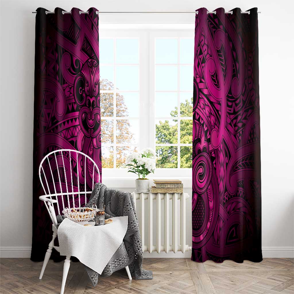 Aotearoa Maori Hei Tiki Window Curtain Mawhero Kowhaiwhai Puhoro Motif LT9 - Polynesian Pride