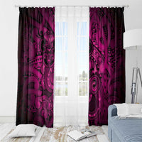 Aotearoa Maori Hei Tiki Window Curtain Mawhero Kowhaiwhai Puhoro Motif LT9 - Polynesian Pride
