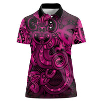 Aotearoa Maori Hei Tiki Women Polo Shirt Mawhero Kowhaiwhai Puhoro Motif