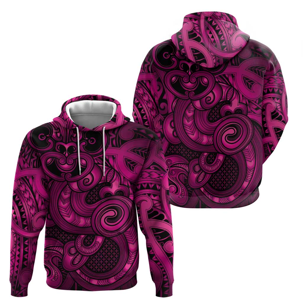 Aotearoa Maori Hei Tiki Zip Hoodie Mawhero Kowhaiwhai Puhoro Motif LT9 - Polynesian Pride