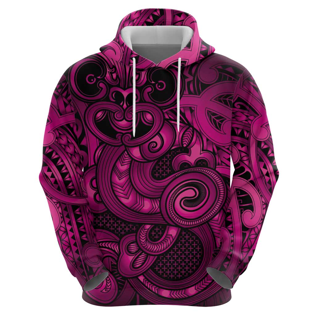 Aotearoa Maori Hei Tiki Zip Hoodie Mawhero Kowhaiwhai Puhoro Motif LT9 - Polynesian Pride