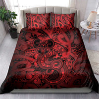 Aotearoa Maori Hei Tiki Bedding Set Whero Kowhaiwhai Puhoro Motif