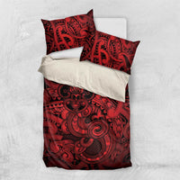 Aotearoa Maori Hei Tiki Bedding Set Whero Kowhaiwhai Puhoro Motif
