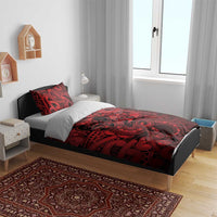 Aotearoa Maori Hei Tiki Bedding Set Whero Kowhaiwhai Puhoro Motif