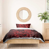 Aotearoa Maori Hei Tiki Bedding Set Whero Kowhaiwhai Puhoro Motif