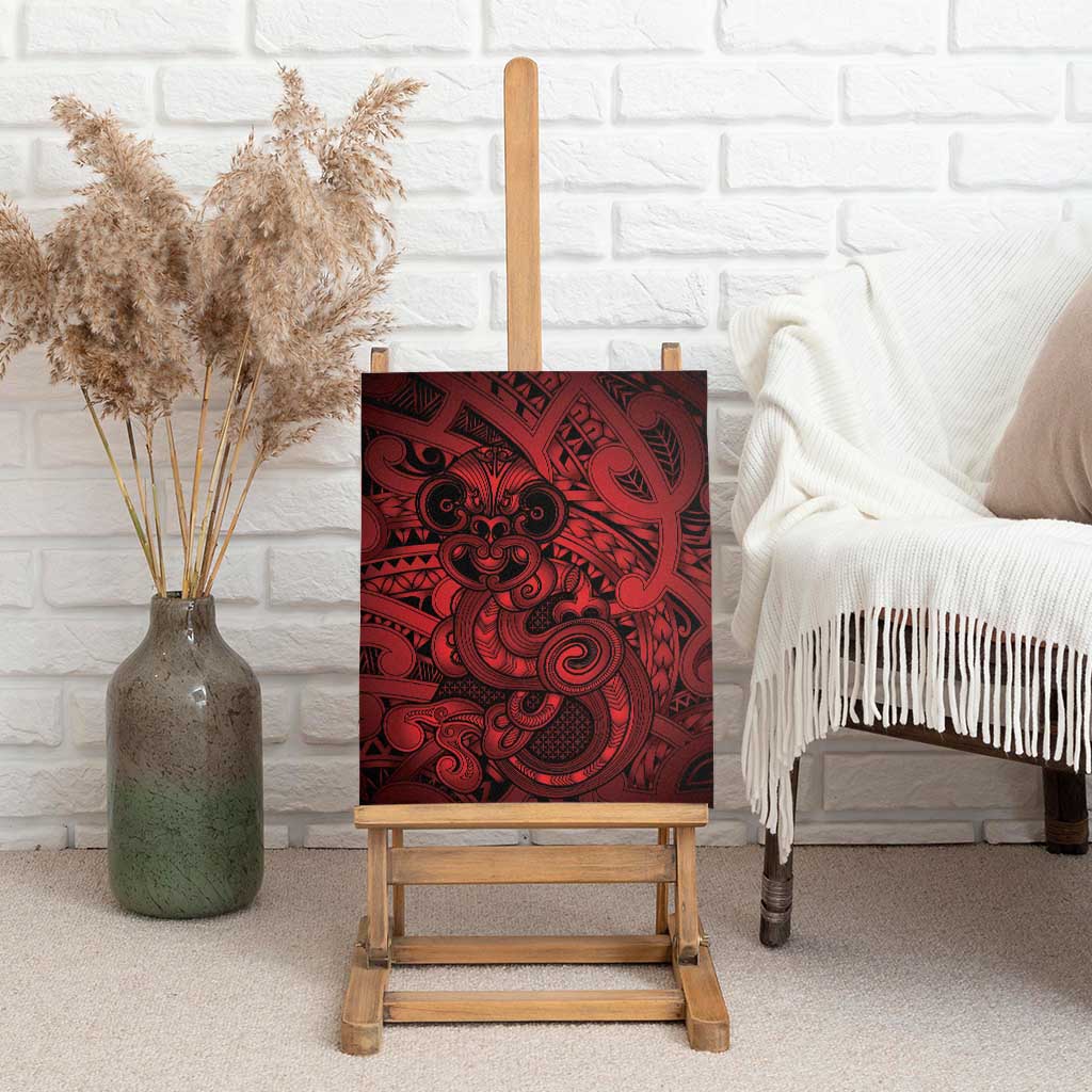 Aotearoa Maori Hei Tiki Canvas Wall Art Whero Kowhaiwhai Puhoro Motif LT9 - Polynesian Pride