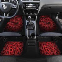 Aotearoa Maori Hei Tiki Car Mats Whero Kowhaiwhai Puhoro Motif LT9 Set 4pcs Red - Polynesian Pride