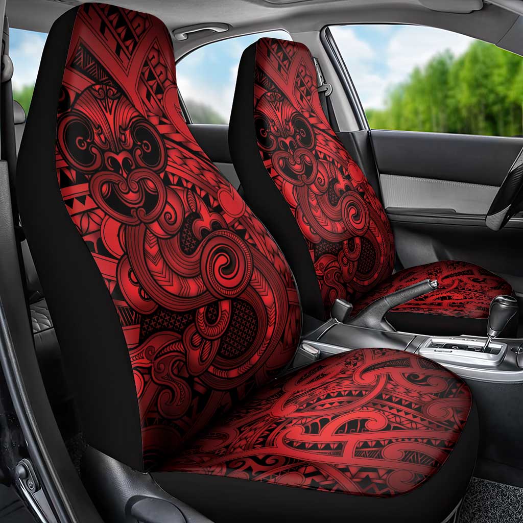 Aotearoa Maori Hei Tiki Car Seat Cover Whero Kowhaiwhai Puhoro Motif LT9 - Polynesian Pride