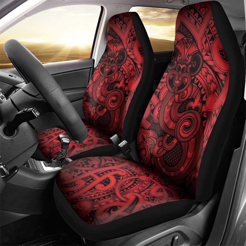 Aotearoa Maori Hei Tiki Car Seat Cover Whero Kowhaiwhai Puhoro Motif LT9 - Polynesian Pride