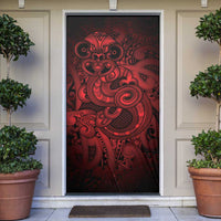 Aotearoa Maori Hei Tiki Door Cover Whero Kowhaiwhai Puhoro Motif