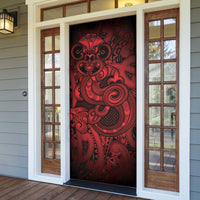 Aotearoa Maori Hei Tiki Door Cover Whero Kowhaiwhai Puhoro Motif