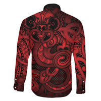 Aotearoa Maori Hei Tiki Family Matching Tank Maxi Dress and Hawaiian Shirt Whero Kowhaiwhai Puhoro Motif LT9 - Polynesian Pride