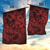 Aotearoa Maori Hei Tiki Garden Flag Whero Kowhaiwhai Puhoro Motif LT9 - Polynesian Pride