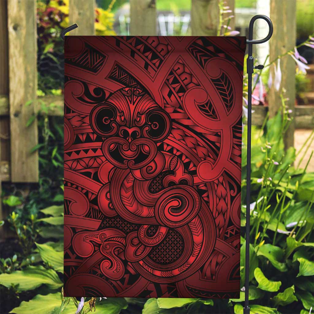 Aotearoa Maori Hei Tiki Garden Flag Whero Kowhaiwhai Puhoro Motif LT9 Garden Flag Red - Polynesian Pride
