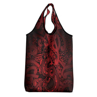 Aotearoa Maori Hei Tiki Grocery Bag Whero Kowhaiwhai Puhoro Motif