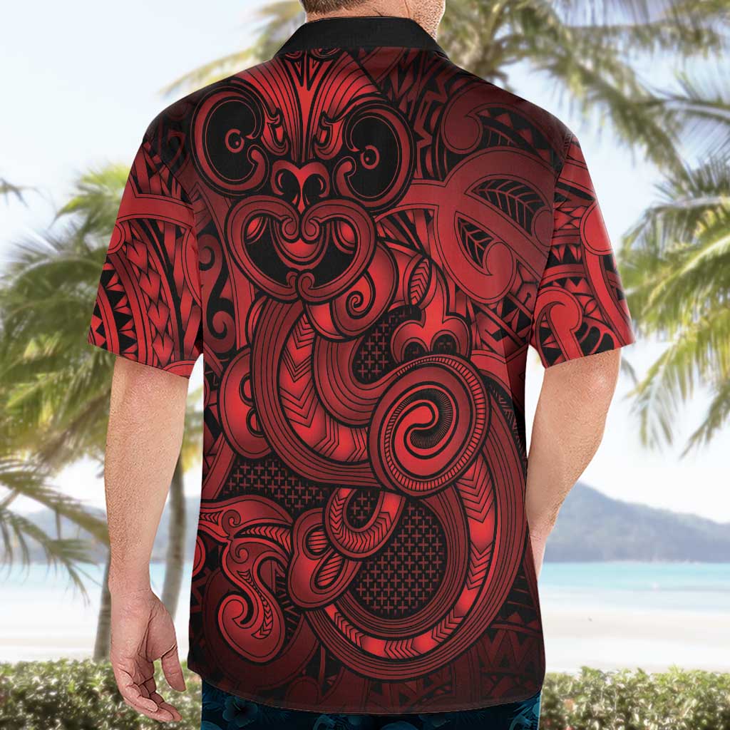 Aotearoa Maori Hei Tiki Hawaiian Shirt Whero Kowhaiwhai Puhoro Motif