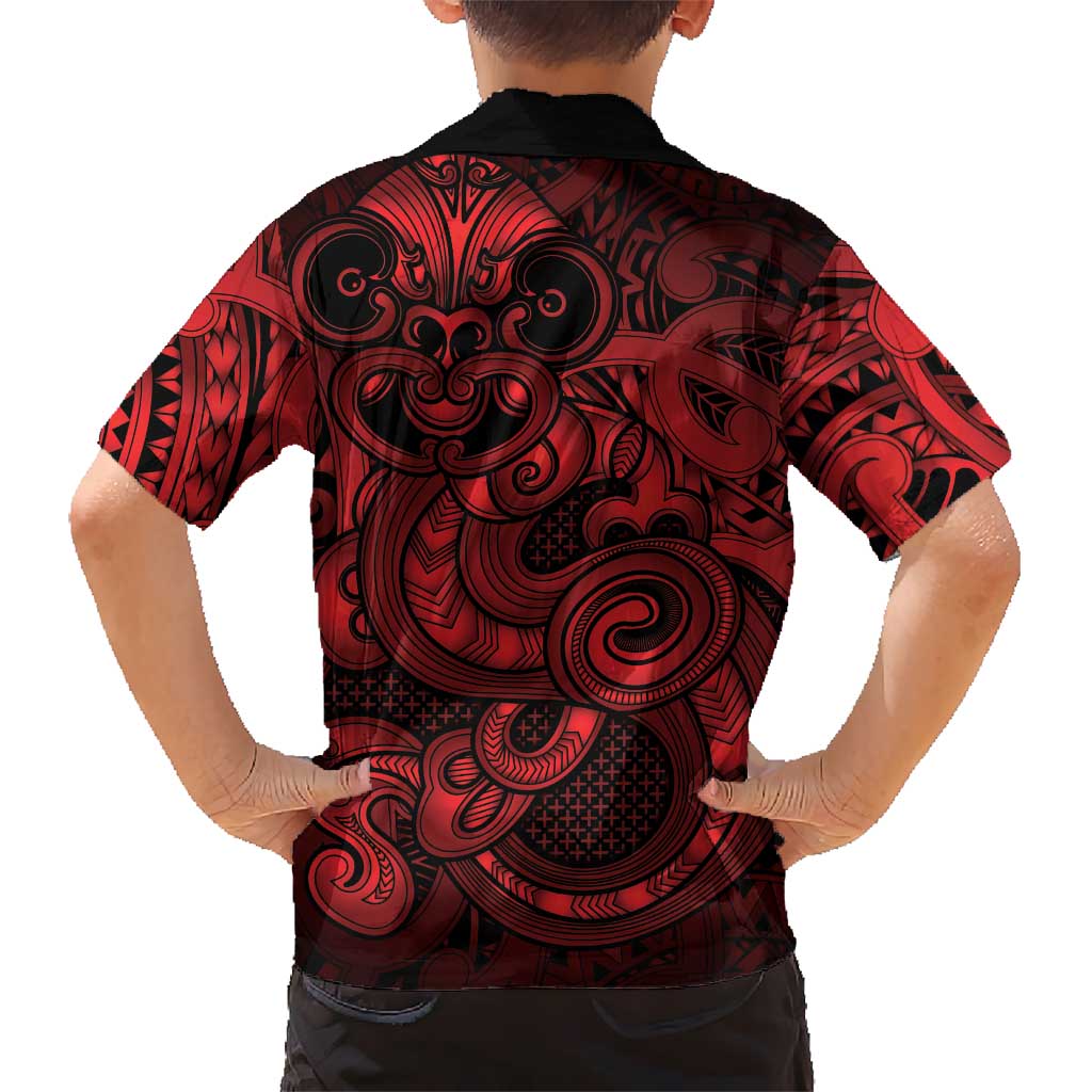 Aotearoa Maori Hei Tiki Hawaiian Shirt Whero Kowhaiwhai Puhoro Motif