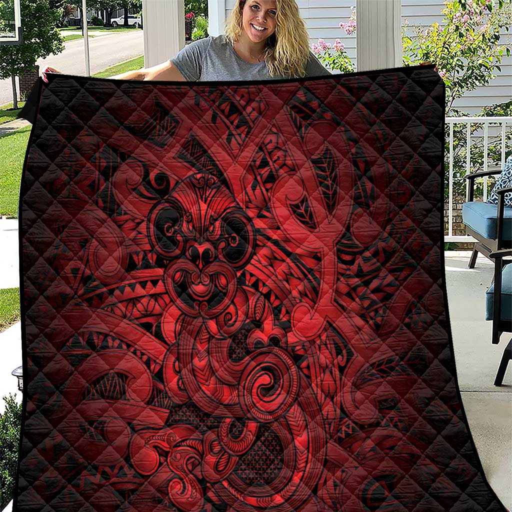 Aotearoa Maori Hei Tiki Quilt Whero Kowhaiwhai Puhoro Motif