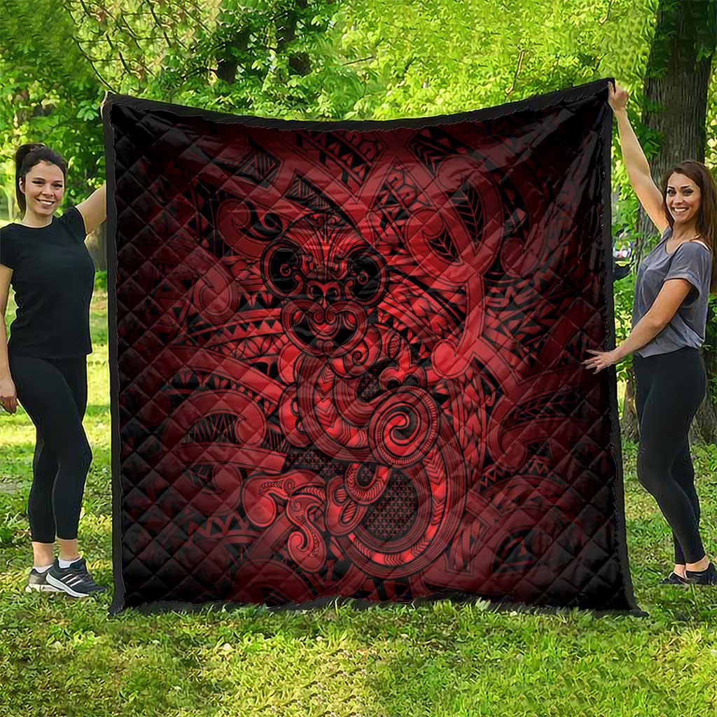 Aotearoa Maori Hei Tiki Quilt Whero Kowhaiwhai Puhoro Motif