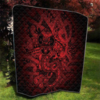 Aotearoa Maori Hei Tiki Quilt Whero Kowhaiwhai Puhoro Motif