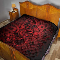 Aotearoa Maori Hei Tiki Quilt Whero Kowhaiwhai Puhoro Motif