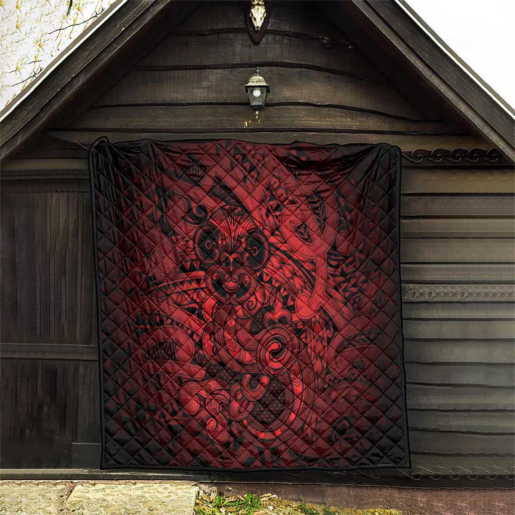 Aotearoa Maori Hei Tiki Quilt Whero Kowhaiwhai Puhoro Motif